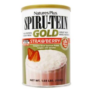 Nature's Plus, Spiru-Tein Padrão Ouro - Sabor Morango - 468g