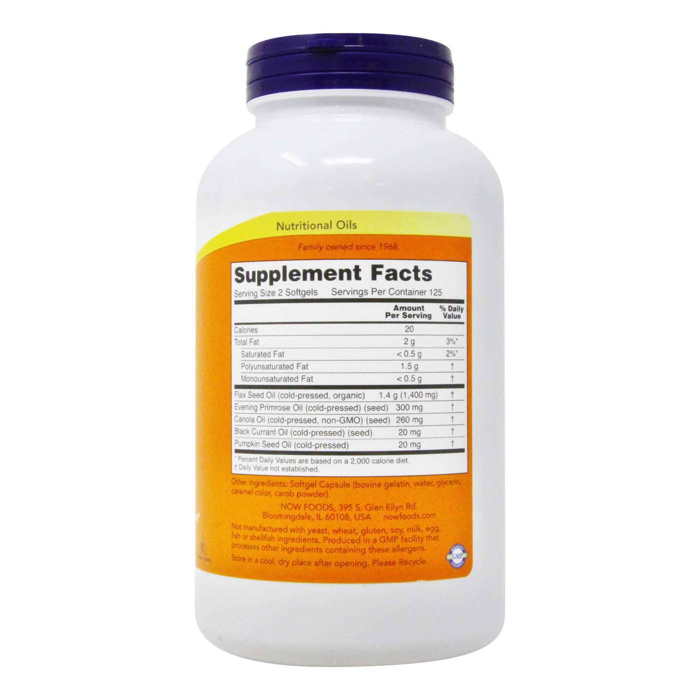 Now Foods Omega 3-6-9 1000 mg - 250 Cápsulas em Gel - Imagem 2