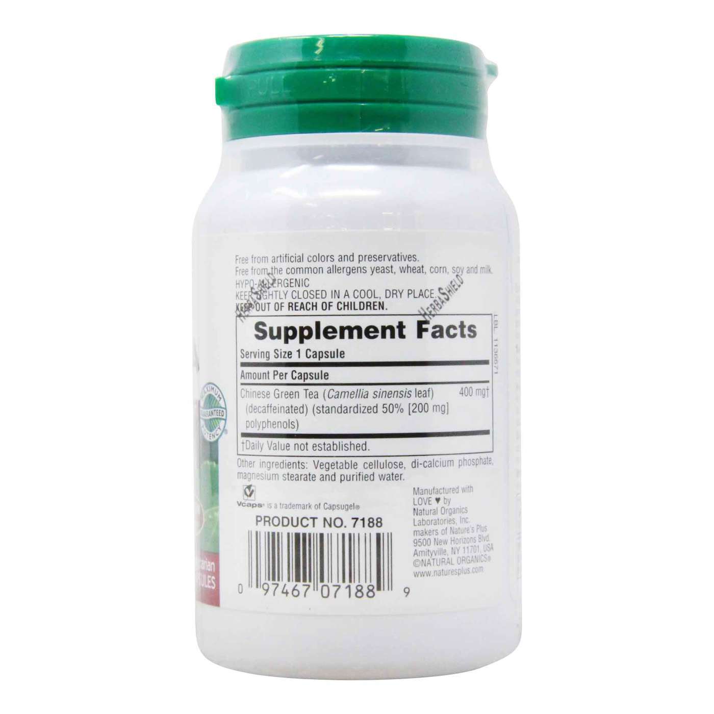 Nature's Plus, Chá Verde Chinês - 60 Cápsulas - Imagem 2