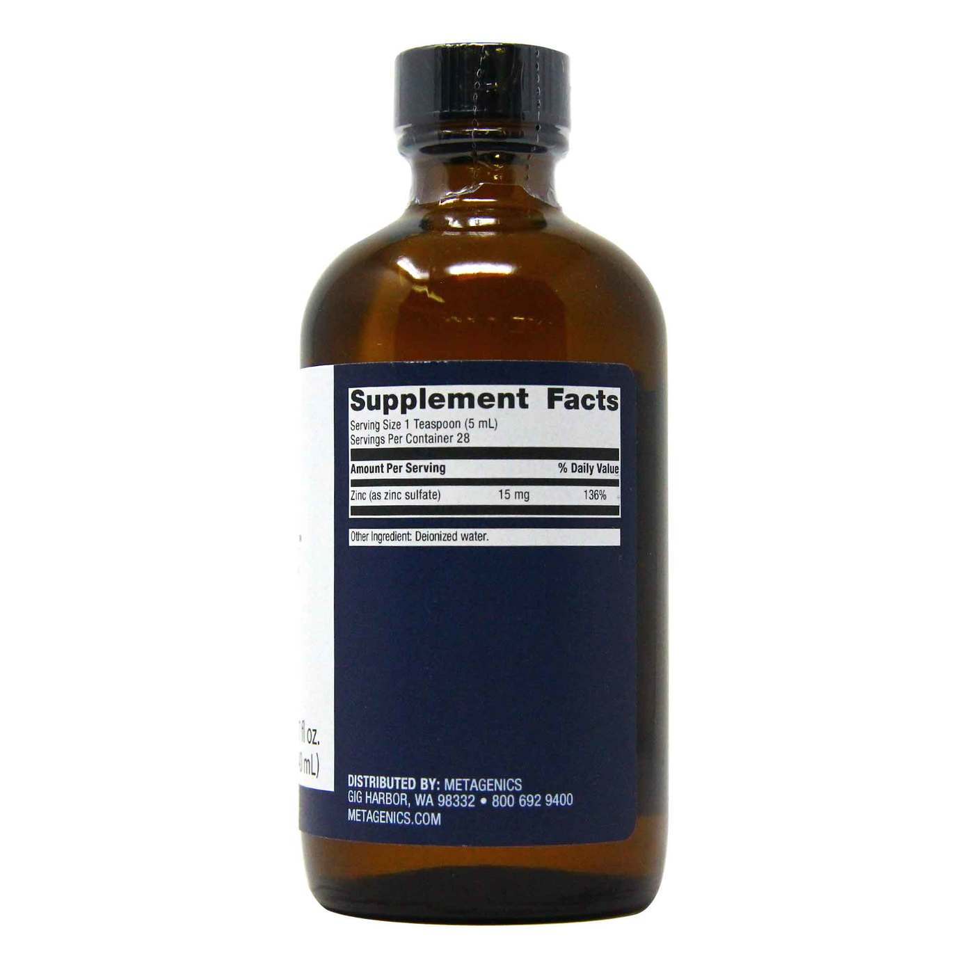 Metagenics Bebida de zinco - 4,7 fl oz (140 mL) - Imagem 2