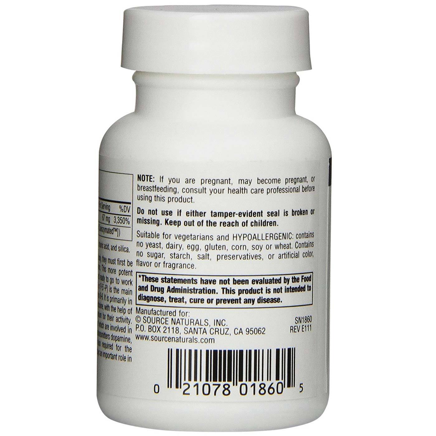 Source Naturals, B6 Coenzymated (P5P) - 60 cápsulas - Imagem 3