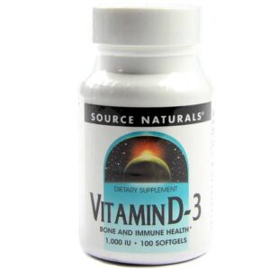 Source Naturals, Vitamina D-3 1,000 IU - 100 Cápsulas em Gel