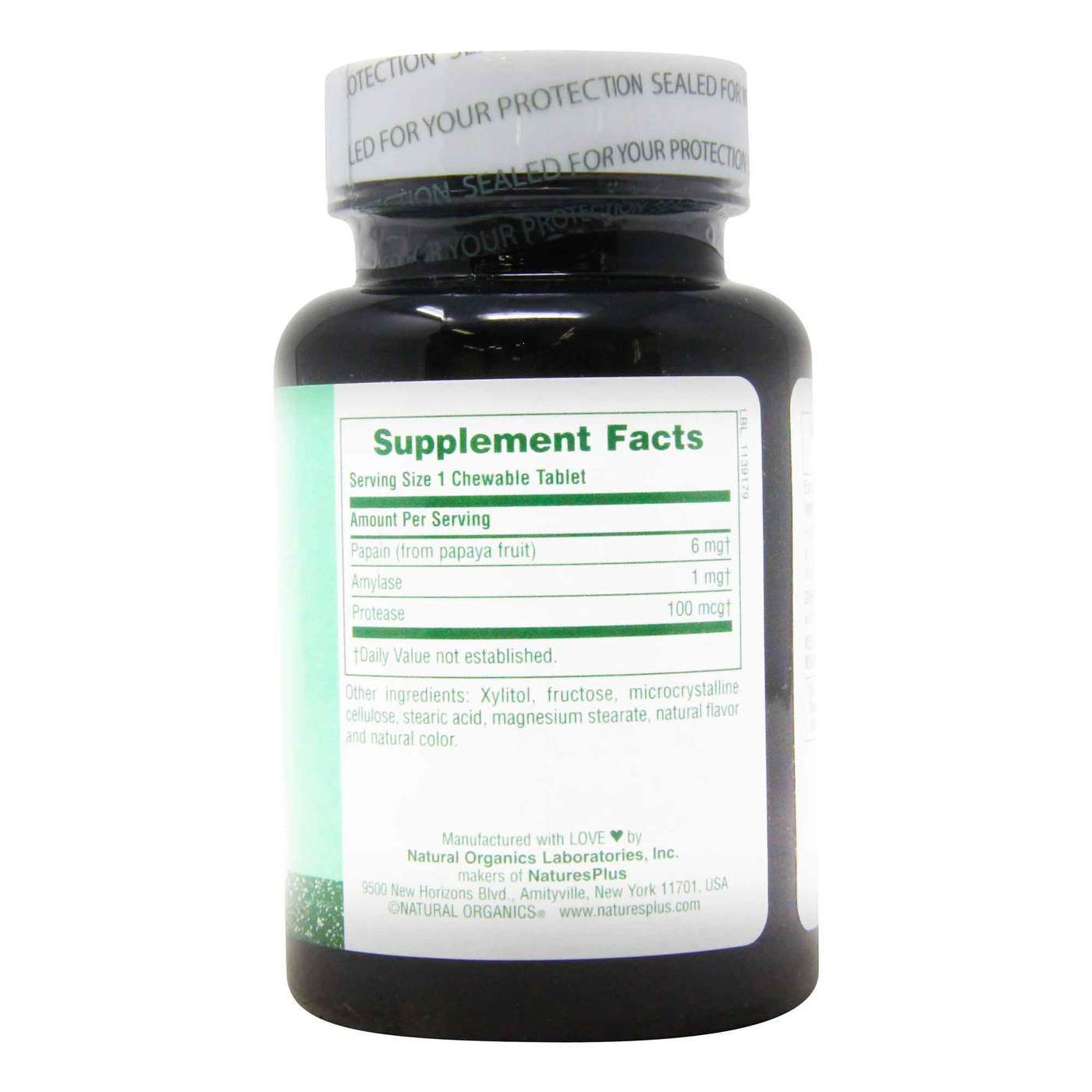 Nature's Plus, Enzima da Papaya - 180 Pastilhas Mastigáveis - Imagem 2