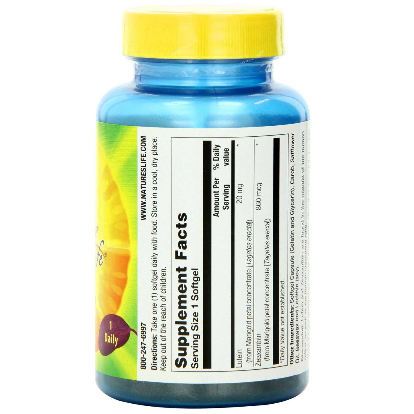Nature's Life, Luteína 20 mg - 100 Cápsulas - Imagem 2