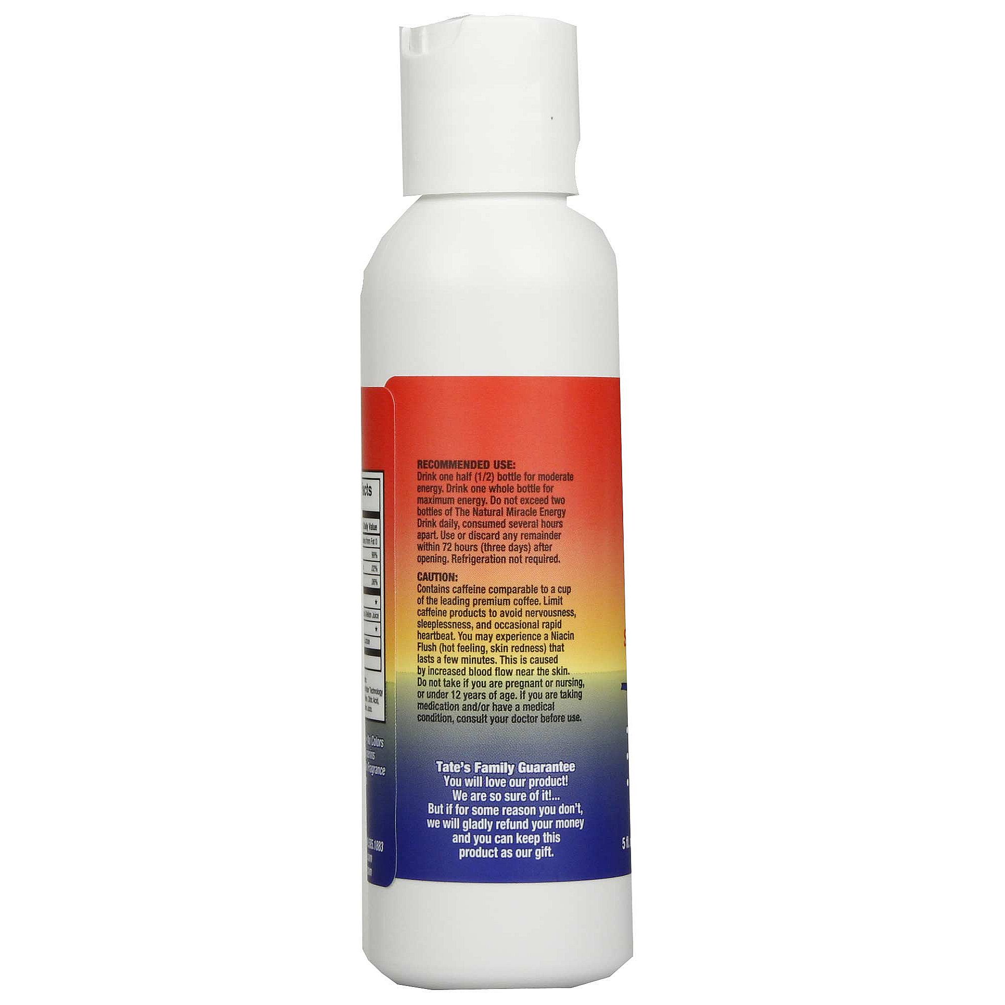 Tate's O Natural Milagre Energia Drink Sugar Free 5 fl oz - Imagem 3