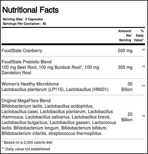 MegaFood, MegaFlora® para Mulheres - 90 Cápsulas - Imagem 3