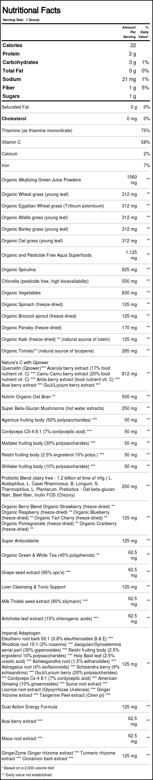 Paradise Ervas ORAC-Energia Greens, Original - 15 - 6 gram packets - Imagem 3