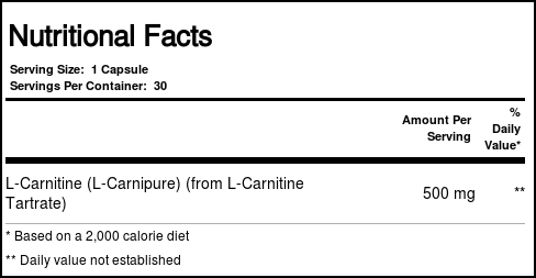 Now Foods, L-Carnitina 500 mg - 30 Cápsulas Vegatarianas - Imagem 4