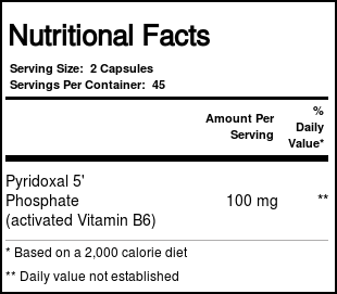 Vital Nutrients Pyridoxal-5 Phosphate 50 mg - 90 Capsules - Imagem 2