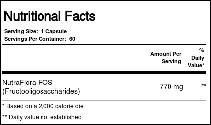 Solaray NutraFlora FOS 770 mg 60 Cápsulas - Imagem 4