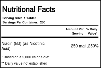 Nature's Life Niacina 250 mg 250 Tabletes - Imagem 4