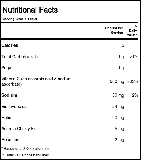 Source Naturals Chewable C, Fruta - 500 mg - 250 Tabletes - Imagem 2