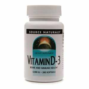 Source Naturals, Vitamina D-3 5,000 IU - 200 Cápsulas em Gel
