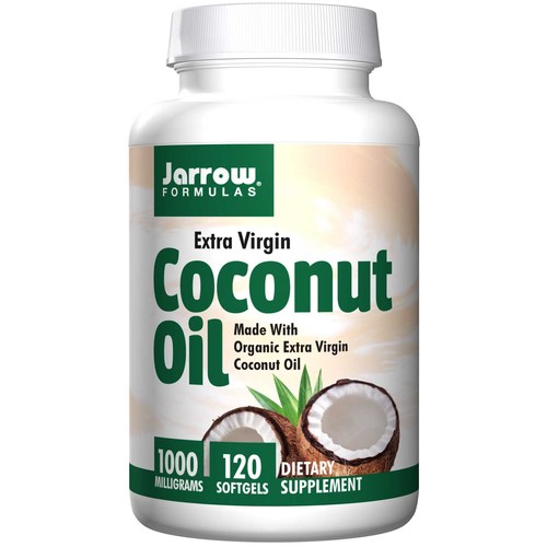 Jarrow Formulas, Óleo de coco extra virgem - 1,000 mg - 120 Cápsulas em Gel