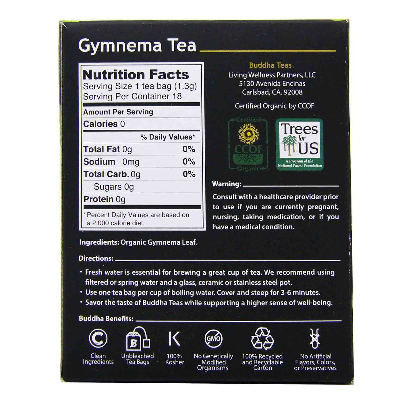 Buddha Teas, Chá de Gymnema - 18 saquinhos - Imagem 3