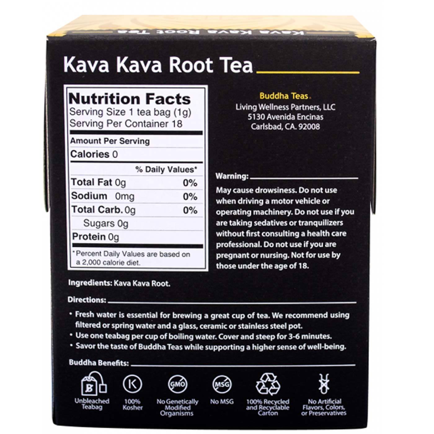 Buddha Teas, Chá de Raíz de Kava Kava - 18 sacos - Imagem 2