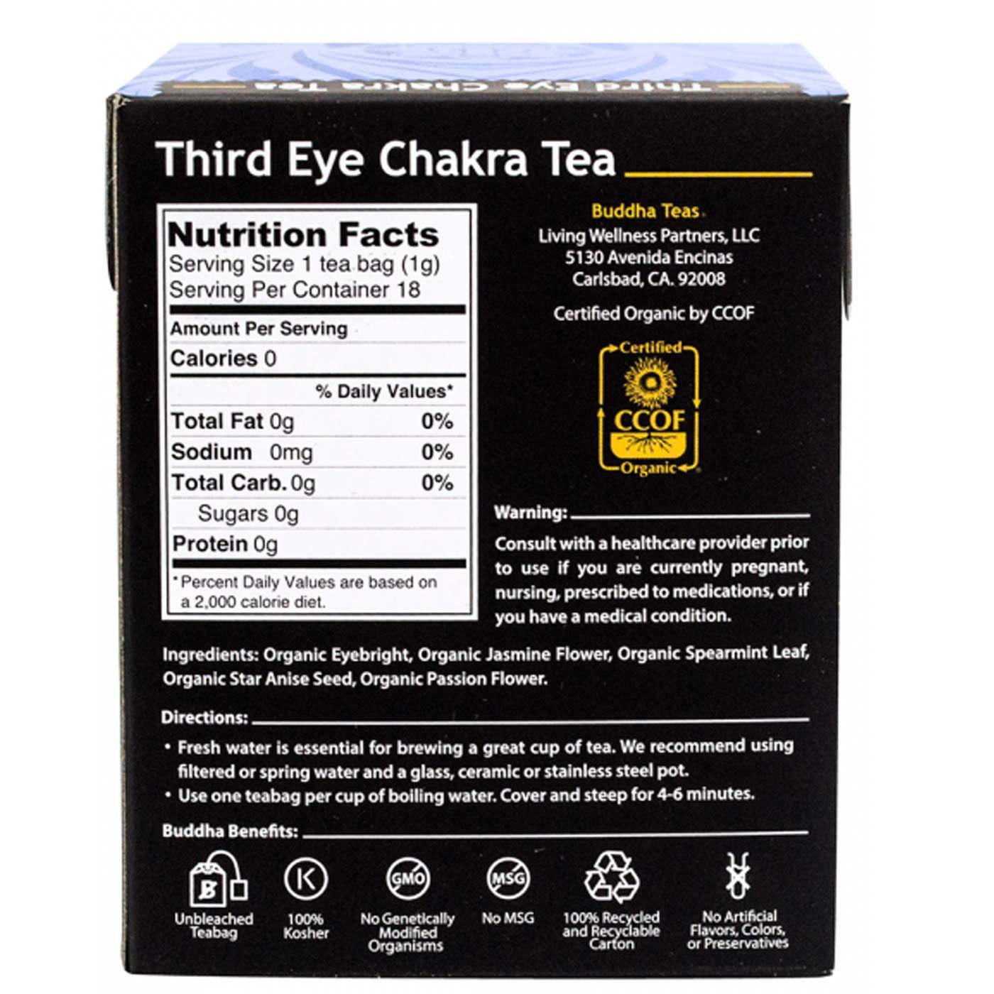 Buddha Teas, Chá de Meditação Chakra Terceiro Olho - 18 saquinhos - Imagem 2