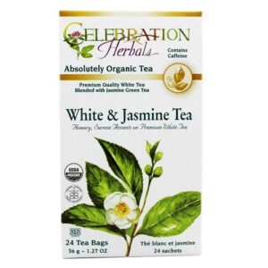 Comprar celebration herbals, chá branco & jasmine orgânico - 24 saquinhos de chá preço no brasil bebidas casa e produtos alimentícios chá chá medicinal produtos alimentícios suplemento importado loja 13 online promoção -
