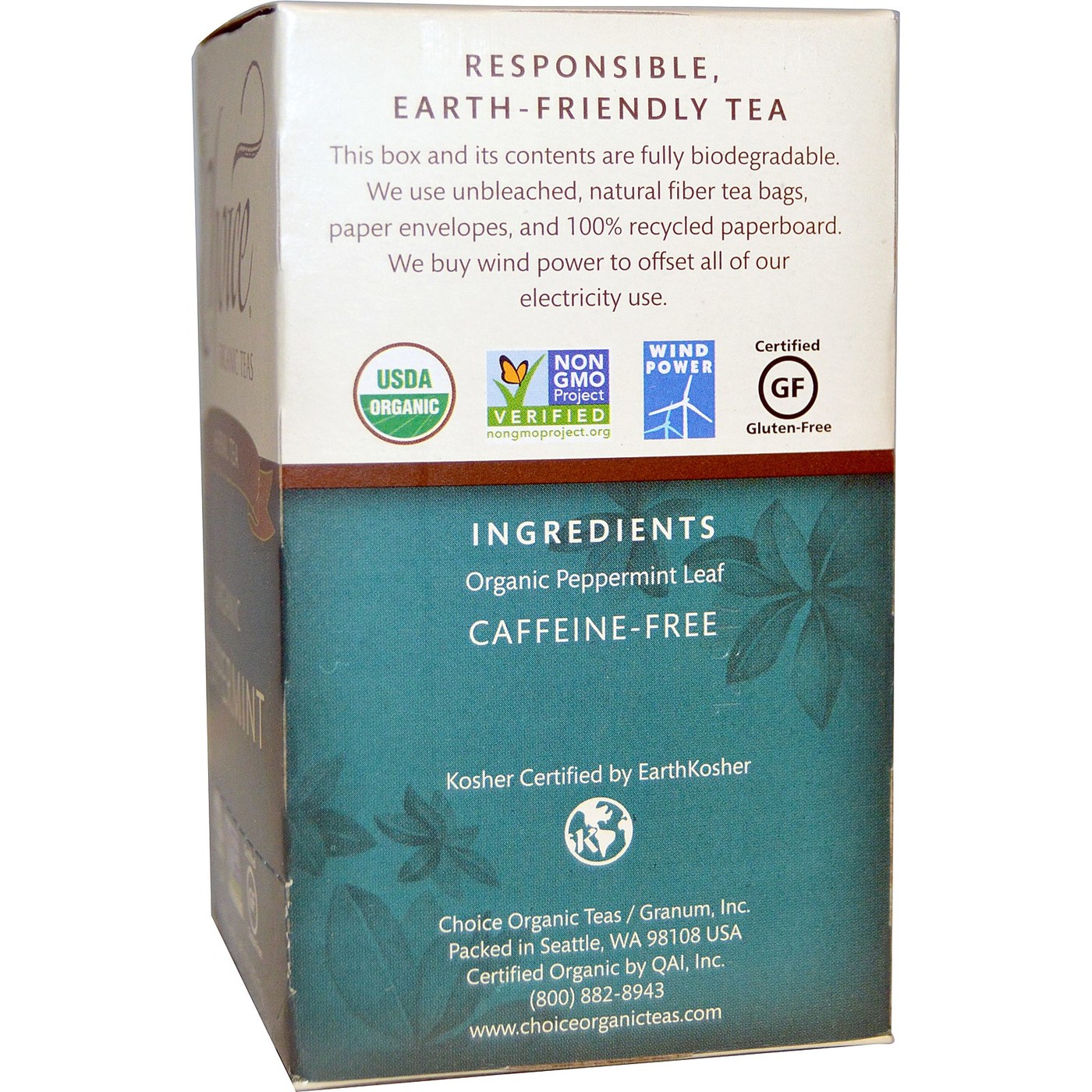 Choice Organic Teas, Chá de Ervas de Hortelã-Pimenta Orgânico - 16 Saquinhos de Chá - Imagem 2