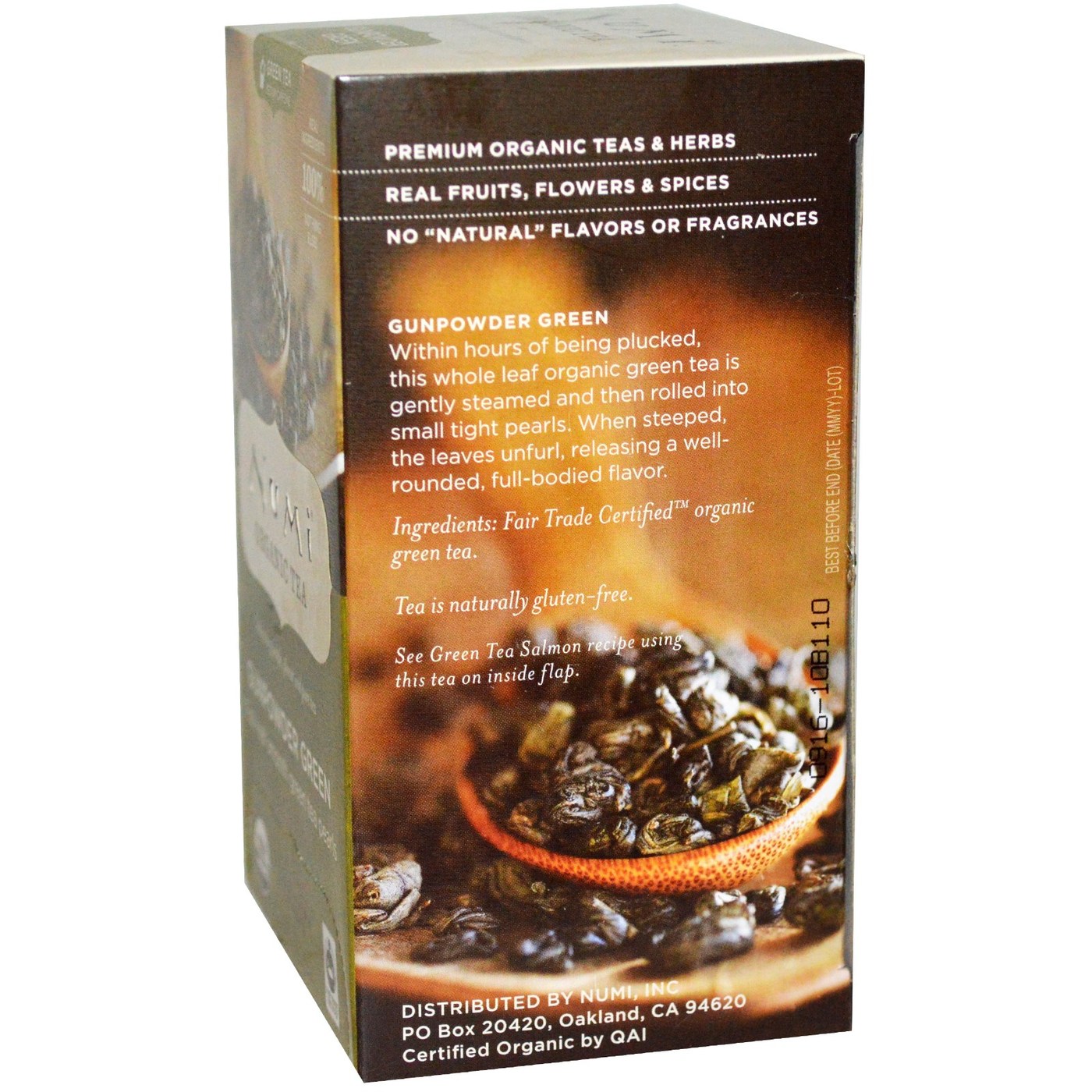 Numi Tea Organic, Pólvora Verde - 18 Saquinhos de Chá - Imagem 2
