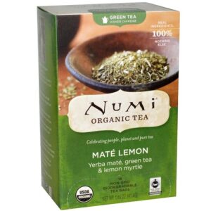 Numi Teas, Chá Erva Mate e Limão - 18 sacos de Chá