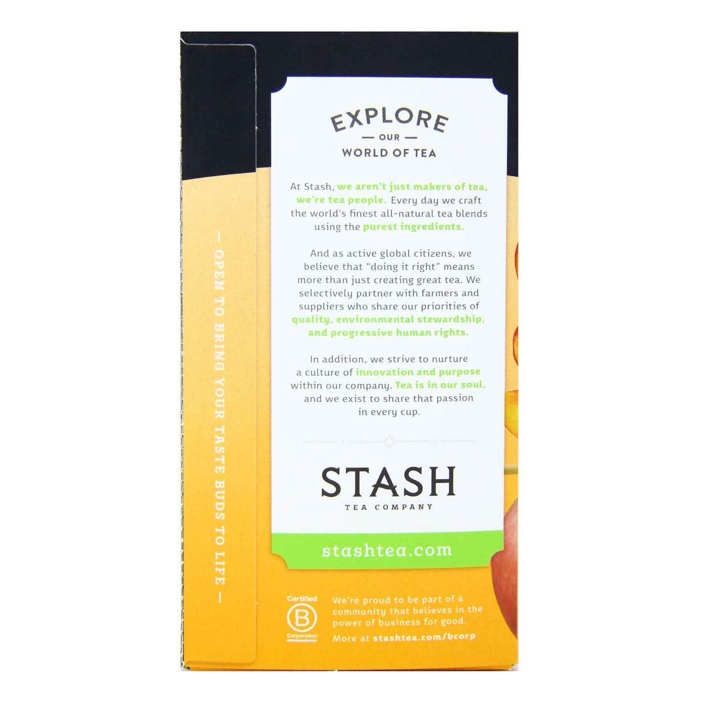 Stash Tea, Chá Verde Gengibre e Pêssego com Matcha - 18 Saquinhos de Chá - Imagem 2