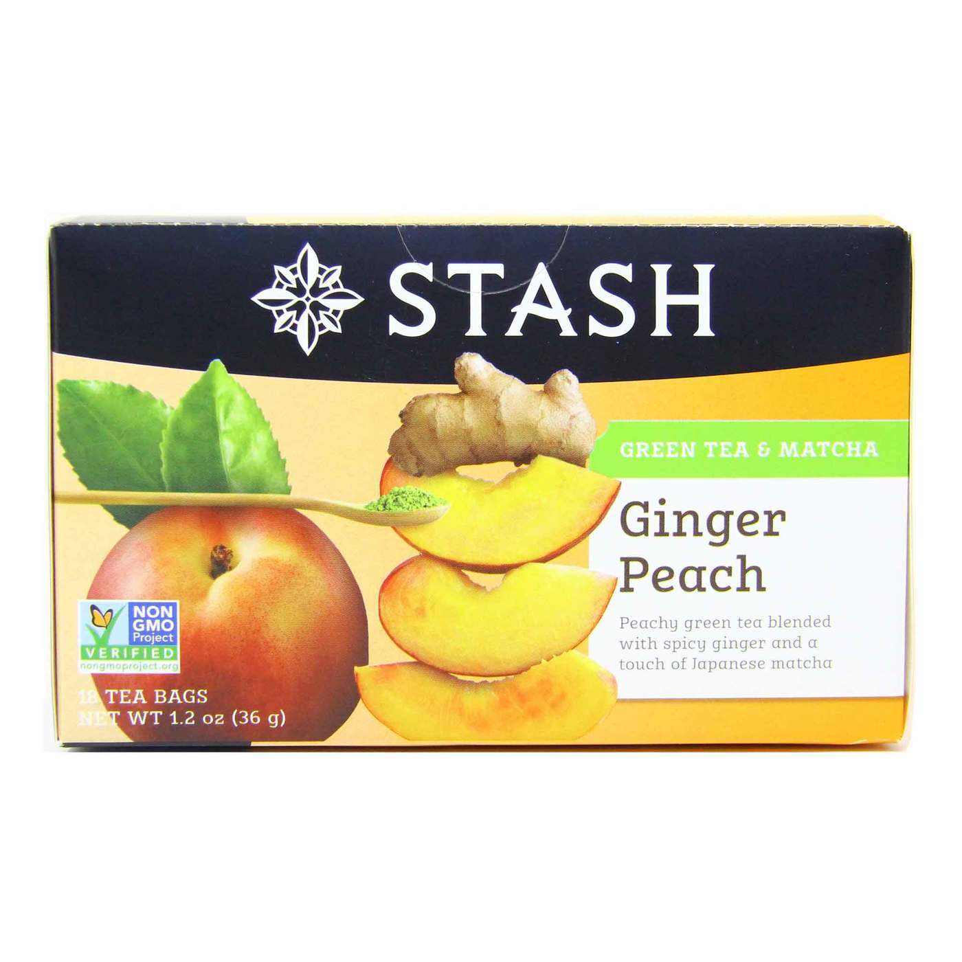Stash Tea, Chá Verde Gengibre e Pêssego com Matcha - 18 Saquinhos de Chá - Imagem 3