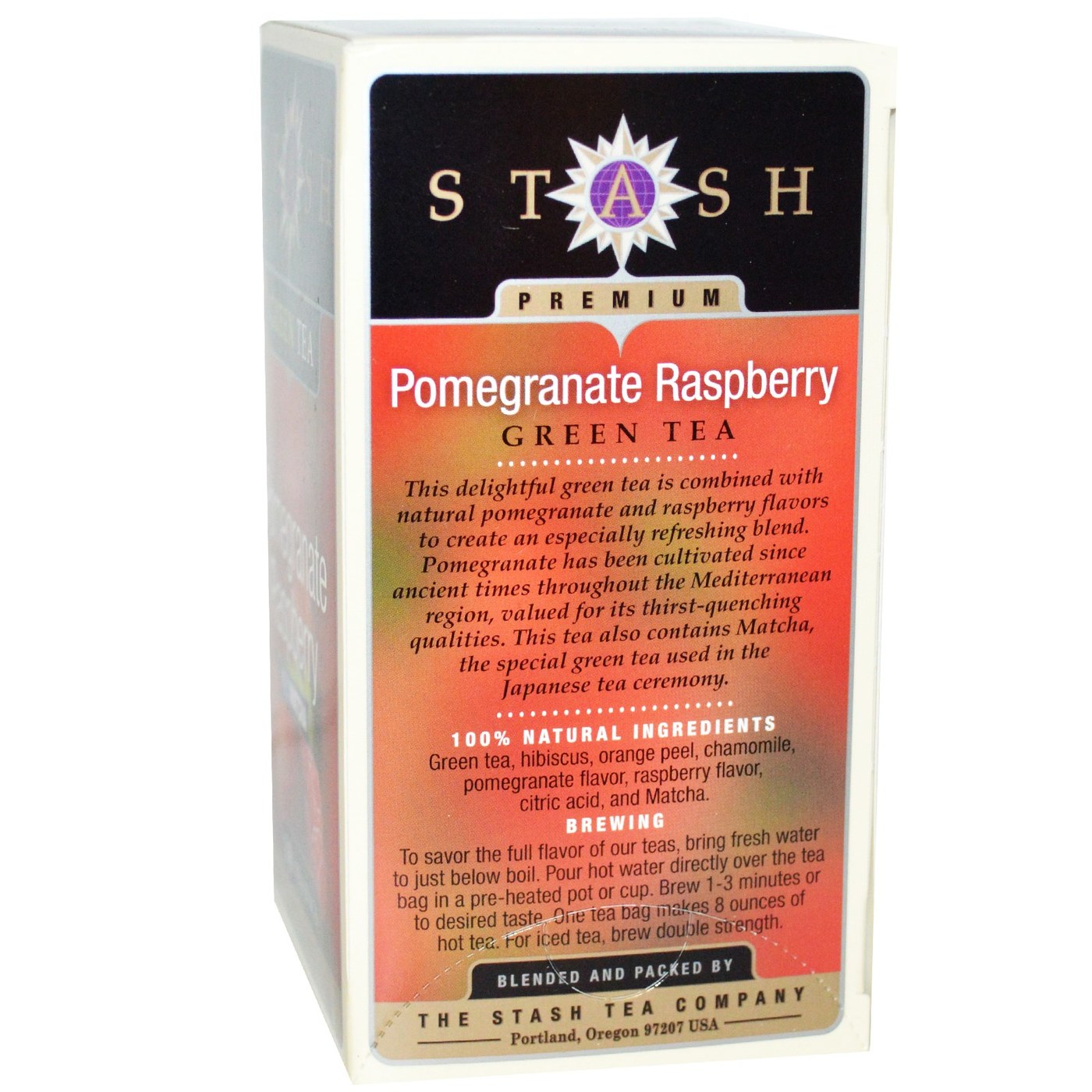 Stash Tea, Chá Verde Romã e Framboesa Com Matcha - 18 Saquinhos de Chá - Imagem 2