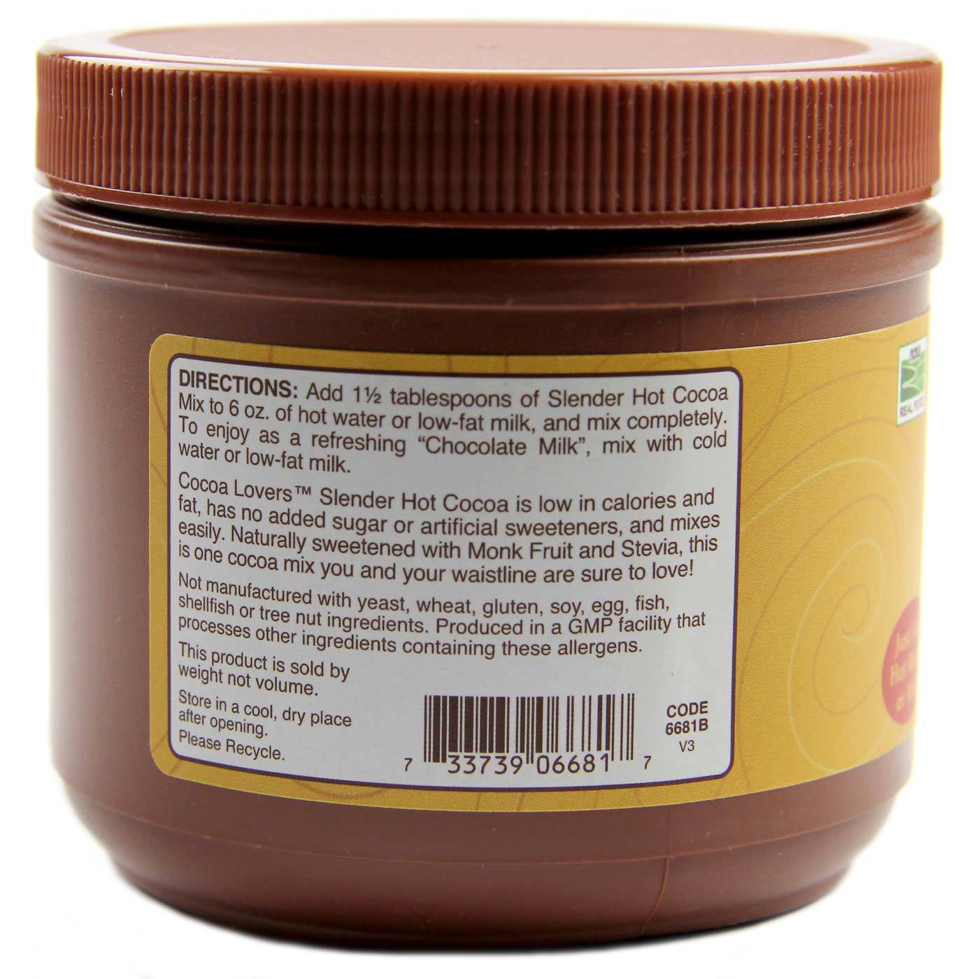 Now Foods, Slender Chocolate Quente - Sem Açúcar - 284 g - Imagem 3
