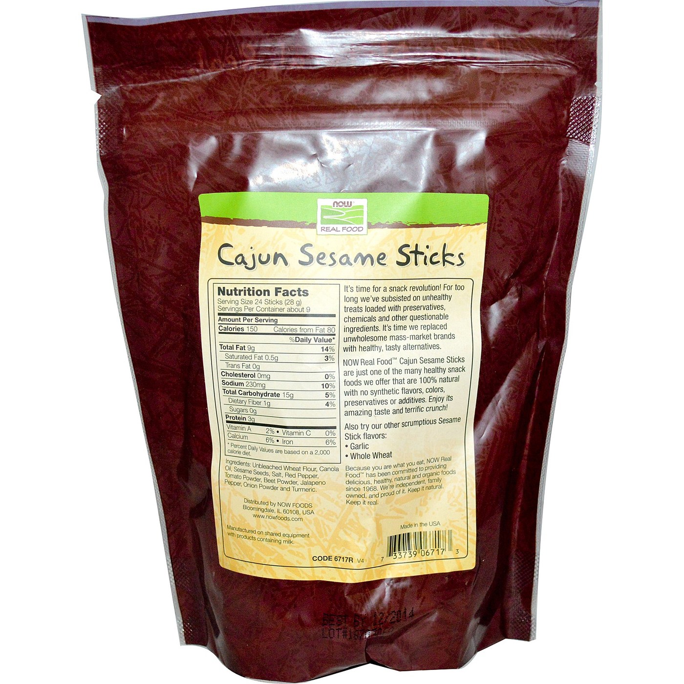 Now Foods, Palitinhos de Gergelim Cajun - 255 g - Imagem 2