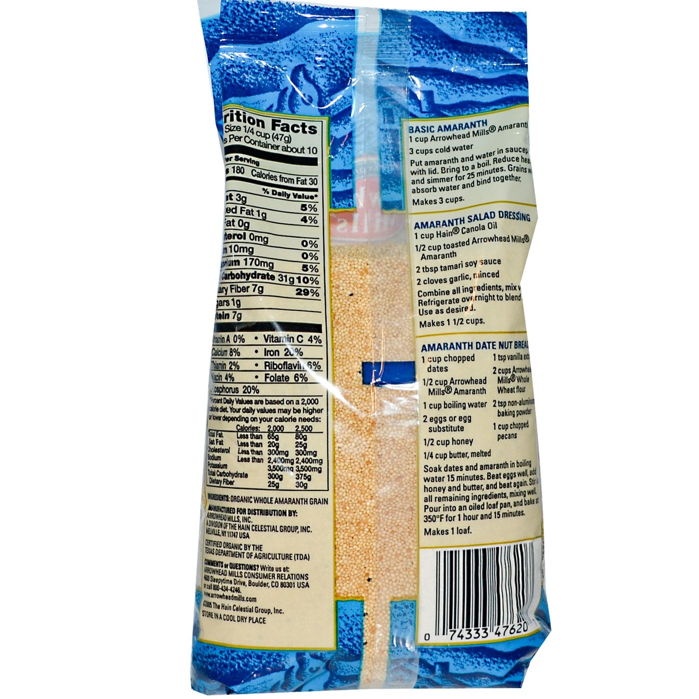 Arrowhead Mills, Amaranto de Grãos Integrais - 16 oz (453g) - Imagem 2