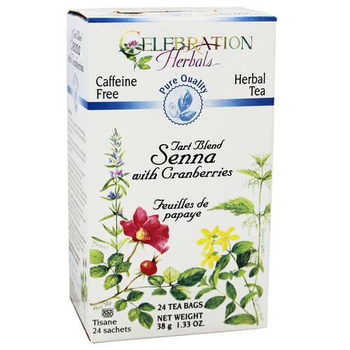 Celebration Herbals, Chá de Senna Com Cranberries - 24 Saquinhos de Chá