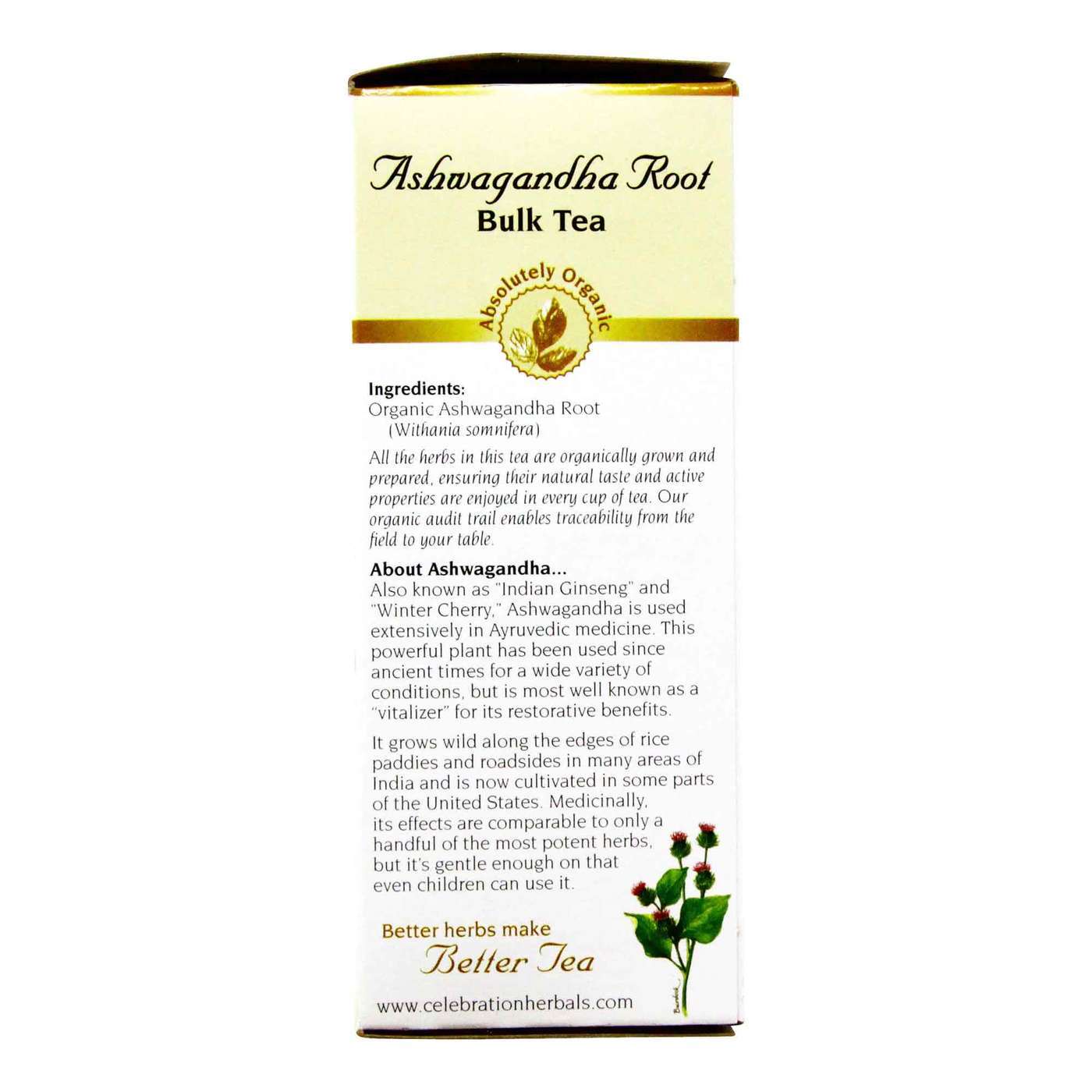 Celebration Herbals, Chá de Raiz de Ashwagandha - 40g - Imagem 3