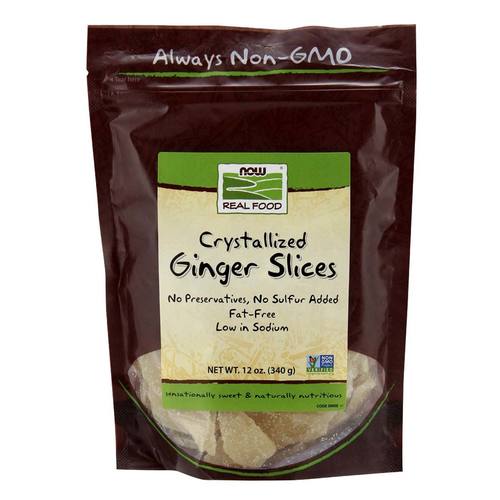 Now Foods, Fatias de Gengibre Cristalizados - 340 g