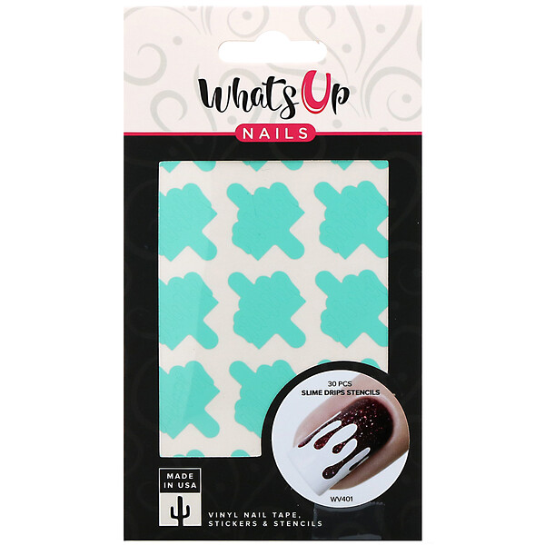 Whats Up Nails, Stencils de gota de slime, 30 peças