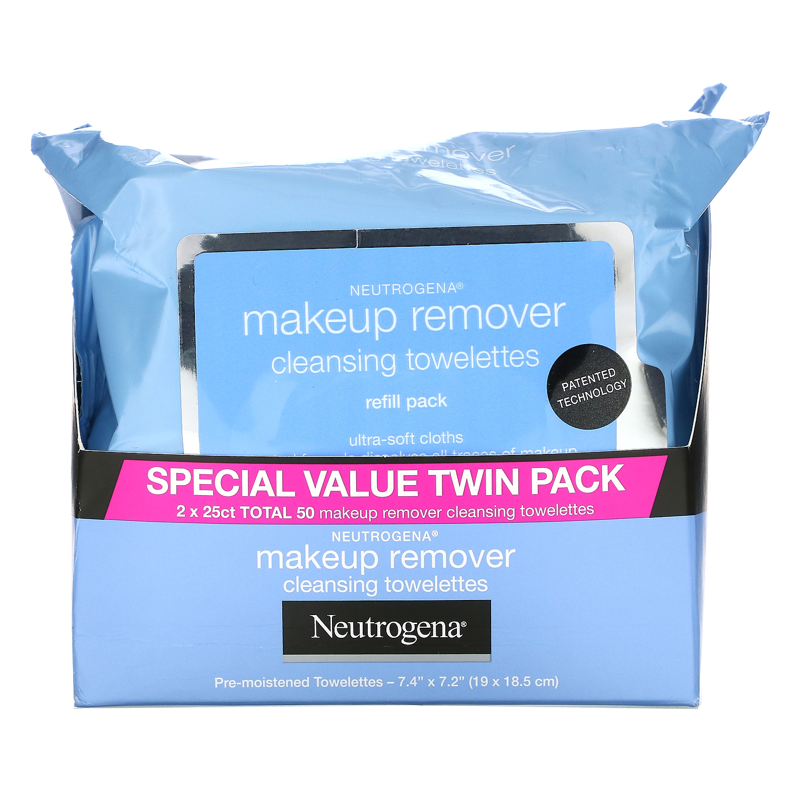 Neutrogena, Makeup Remover Cleansing Towelettes, 50 Pre-Moistened Towelettes - Imagem 2