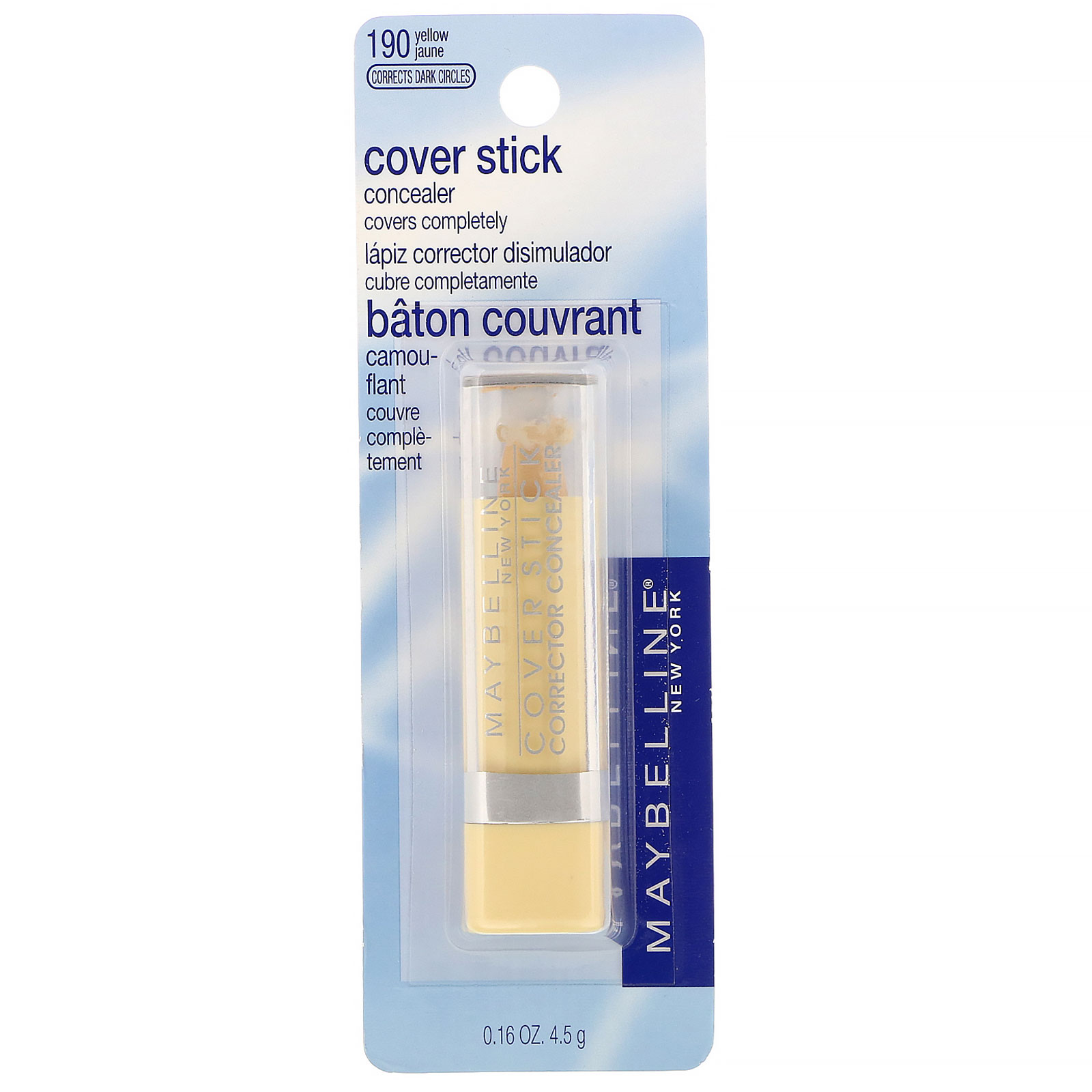Maybelline, Corretivo Cover Stick, Yellow 190, 4,5 g - Imagem 2