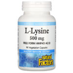 Comprar natural factors, l-lysine, 500 mg, 90 vegetarian capsules preço no brasil aminoácidos l-lisina marcas a-z natural factors suplementos suplemento importado loja 1 online promoção -