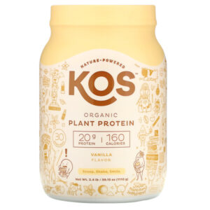 Comprar kos, organic plant protein, vanilla, 2. 4 lb (1,110 g) preço no brasil kos marcas a-z misturas à base de plantas nutrição esportiva proteína proteínas à base de plantas suplemento importado loja 15 online promoção -
