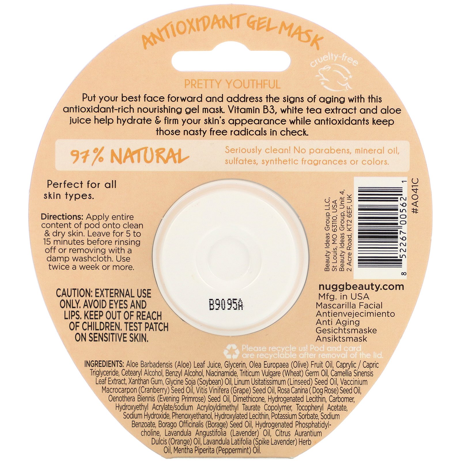 Nugg, Youth Boost Antioxidant Gel Mask, 0.33 fl oz (10 ml) - Imagem 2