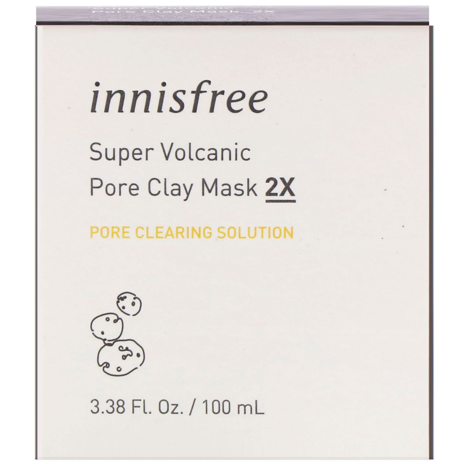 Innisfree, Máscara de Argila Porosa Super Vulcânica 2X, 3,38 fl oz (100 ml) - Imagem 2