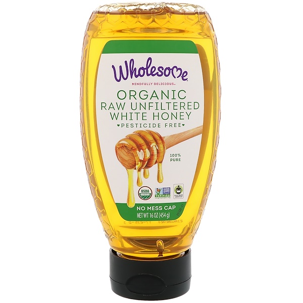 Wholesome, Mel Branco Puro Não Filtrado, Orgânico, 454 g (16 oz)