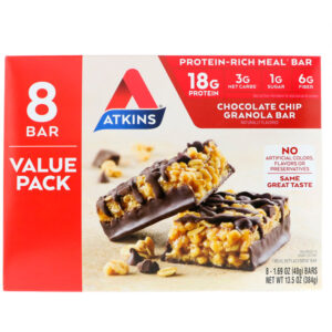 Comprar atkins, meal bar, chocolate chip granola bar, 8 bars, 1. 69 oz (48 g) preço no brasil barras barras de baixo carboidrato suplementos de musculação suplemento importado loja 39 online promoção -