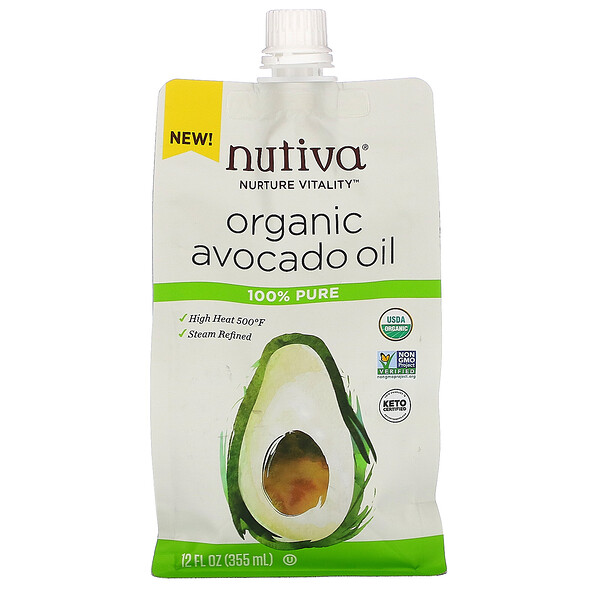Nutiva, Óleo de Abacate Orgânico, 100% Puro, 355 ml (12 fl oz)