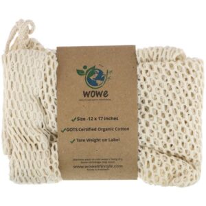 Comprar wowe, certified organic cotton mesh bag, 1 bag, 12 in x 17 in preço no brasil artigos domésticos bolsas ecobags lar marcas a-z sacolas de compras suplemento importado loja 15 online promoção -