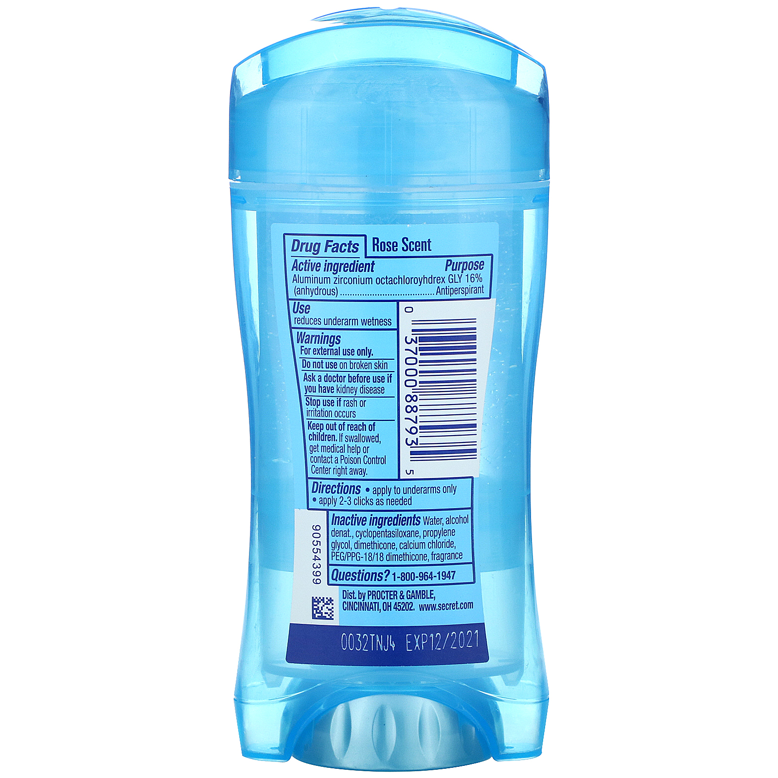 Secret, Desodorante em Gel Transparente, 48 Horas, Rosa, 2,6 oz - Imagem 2