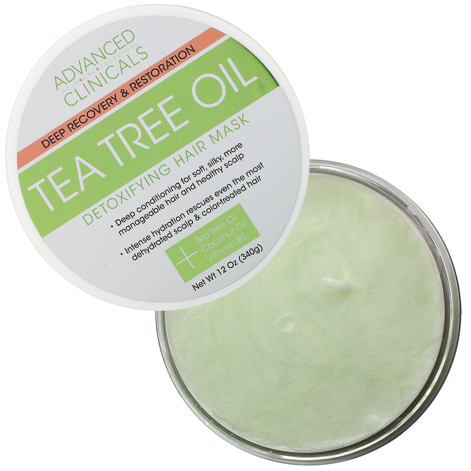 Advanced Clinicals, Tea Tree Oil, Detoxifying Hair Mask, 12 oz (340 g) - Imagem 3