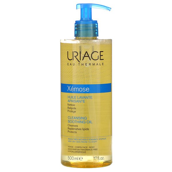 Uriage, Xemose, Cleansing Soothing Oil, Fragrance-Free, 17 fl oz (500 ml)