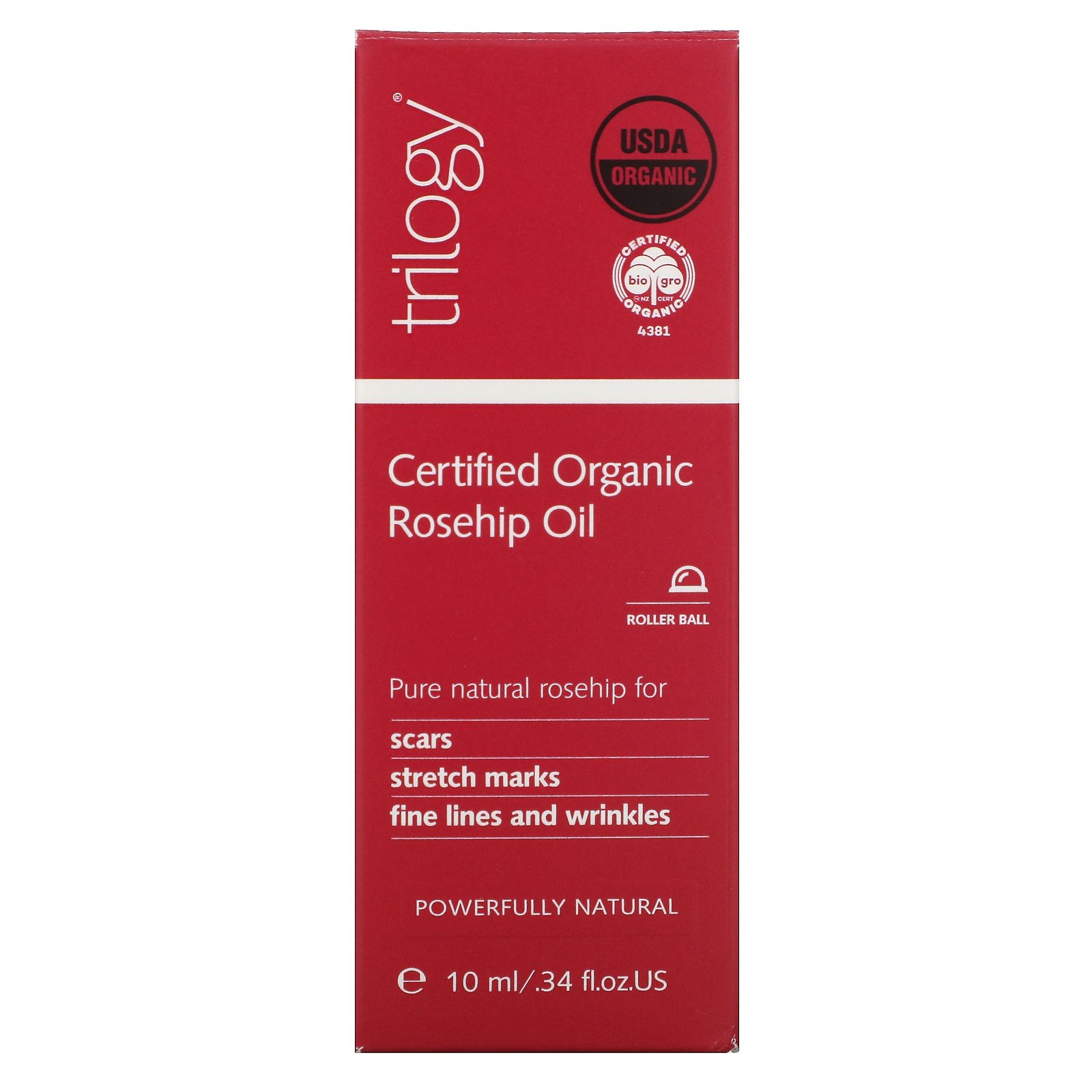Trilogy, Óleo de Rosa Mosqueta Orgânico Certificado, Roll-On, 10 ml (0,34 fl oz) - Imagem 2