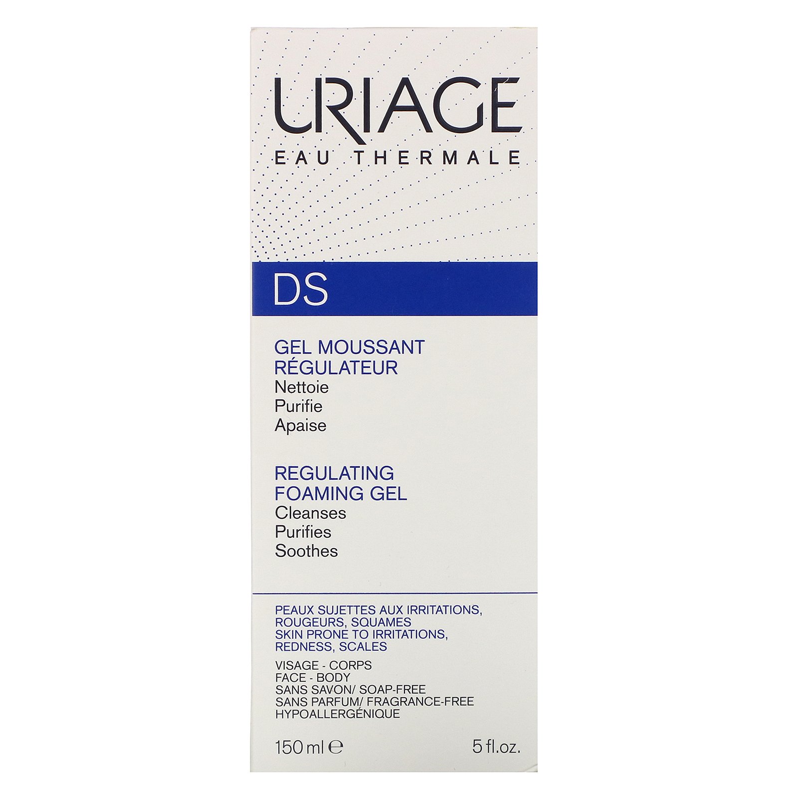 Uriage, DS, Regulating Foaming Gel, Fragrance-Free, 5 fl oz (150 ml) - Imagem 2